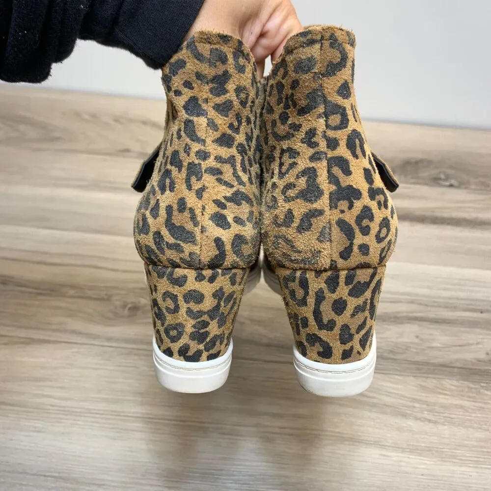 Linea Paolo Wedge Sneaker 8.5M Freshton Leopard Platform Shoes Bootie Leather - Picture 5 of 11